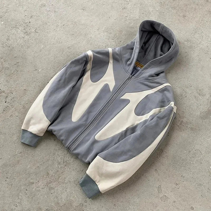 Devil Print Zip Hoodie